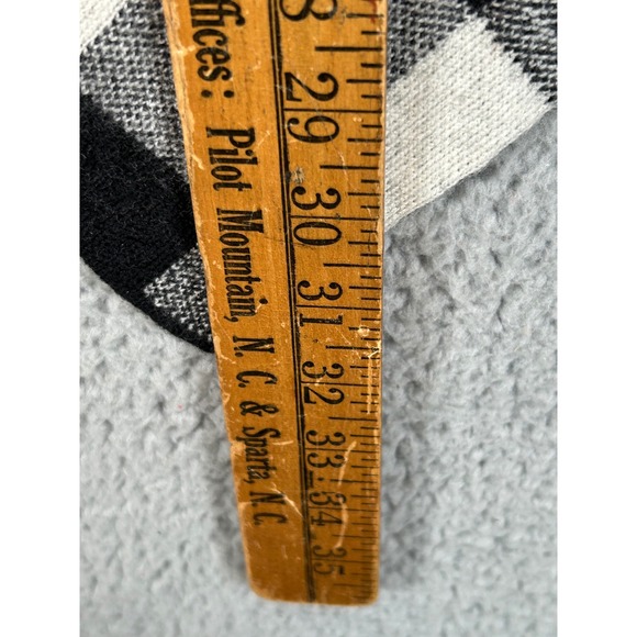 Lauren Ralph Lauren L/XL Black Ivory Plaid Fringe Wool Blend Poncho - Picture 7 of 9